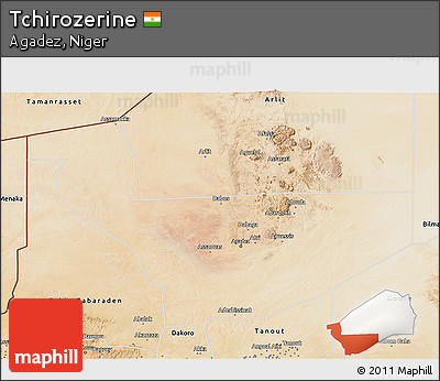Satellite 3D Map of Tchirozerine