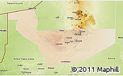 Satellite 3D Map of Tchirozerine, physical outside