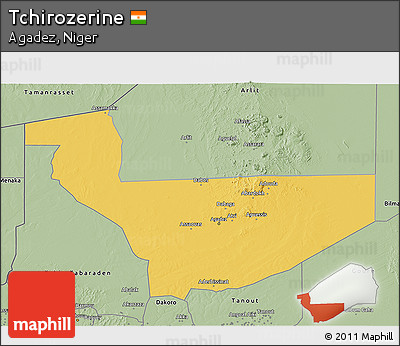 Savanna Style 3D Map of Tchirozerine