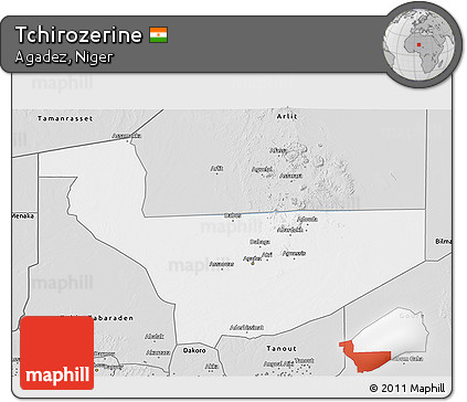 Silver Style 3D Map of Tchirozerine