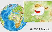 Physical Location Map of Tchirozerine, highlighted country, within the entire country