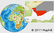 Physical Location Map of Tchirozerine, highlighted country, highlighted parent region
