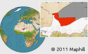 Satellite Location Map of Tchirozerine, highlighted country, highlighted parent region