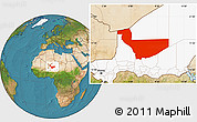 Satellite Location Map of Tchirozerine, highlighted country