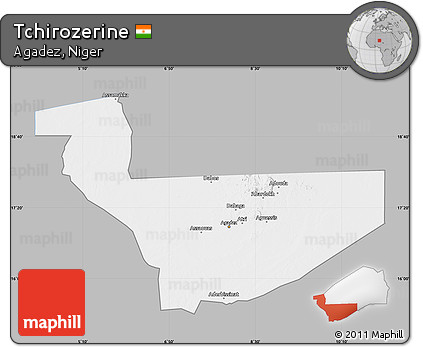 Gray Map of Tchirozerine, single color outside