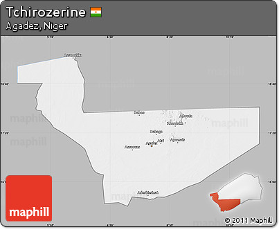 Gray Map of Tchirozerine, single color outside