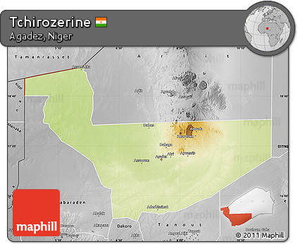 Physical Map of Tchirozerine, desaturated