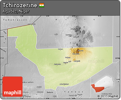 Physical Map of Tchirozerine, desaturated