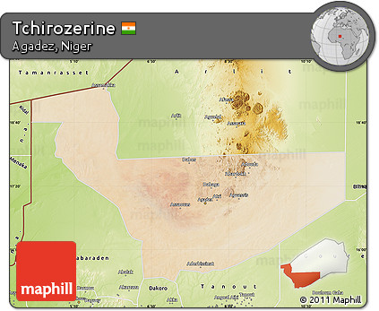 Satellite Map of Tchirozerine, physical outside