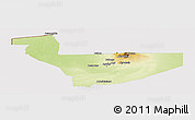 Physical Panoramic Map of Tchirozerine, cropped outside