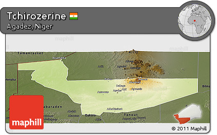 Physical Panoramic Map of Tchirozerine, darken