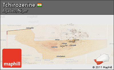 Satellite Panoramic Map of Tchirozerine, lighten