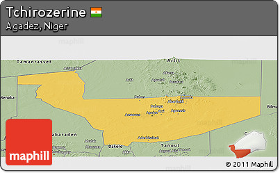 Savanna Style Panoramic Map of Tchirozerine