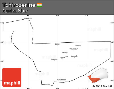 Blank Simple Map of Tchirozerine, cropped outside