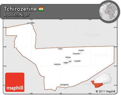 Classic Style Simple Map of Tchirozerine, cropped outside