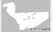 Gray Simple Map of Tchirozerine, cropped outside