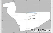 Gray Simple Map of Tchirozerine, single color outside