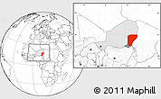 Blank Location Map of Nguigmi, highlighted country, highlighted parent region, within the entire country