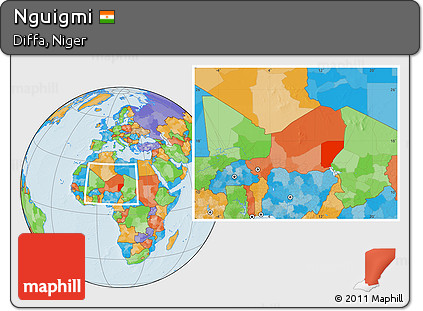 Political Location Map of Nguigmi, within the entire country