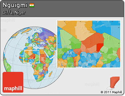 Political Location Map of Nguigmi, within the entire country