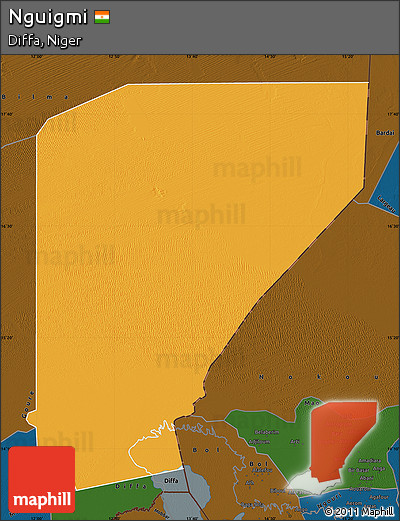 Political Map of Nguigmi, darken