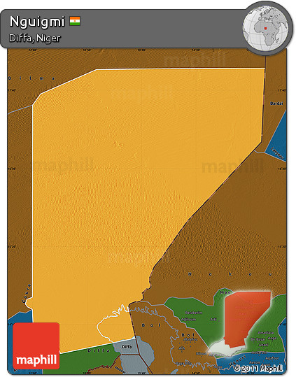 Political Map of Nguigmi, darken