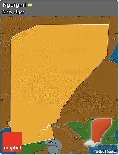 Political Map of Nguigmi, darken