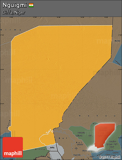 Political Map of Nguigmi, darken, semi-desaturated