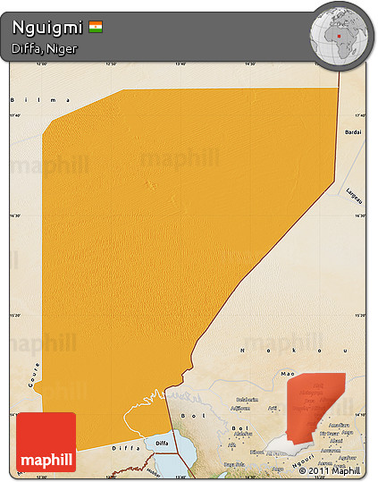Political Map of Nguigmi, satellite outside