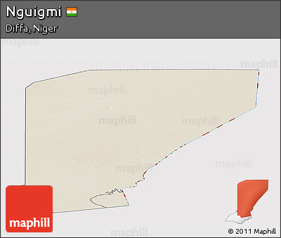 Shaded Relief Panoramic Map of Nguigmi, cropped outside