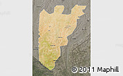Satellite 3D Map of Dosso Canton, darken, semi-desaturated