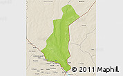 Physical 3D Map of Gaya, shaded relief outside