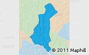 Political 3D Map of Gaya, lighten