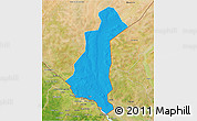 Political 3D Map of Gaya, satellite outside