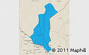 Political 3D Map of Gaya, shaded relief outside