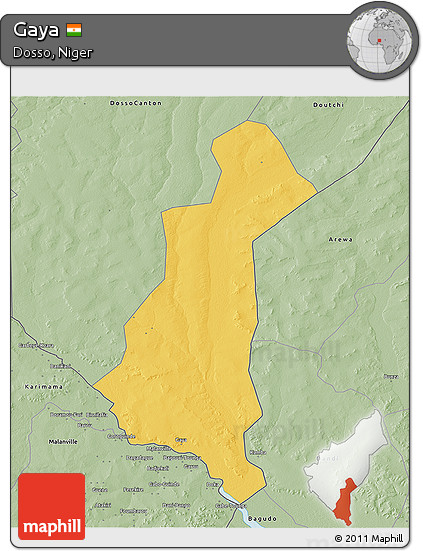 Savanna Style 3D Map of Gaya