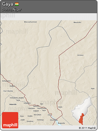 Shaded Relief 3D Map of Gaya