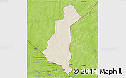 Shaded Relief 3D Map of Gaya, physical outside