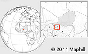 Blank Location Map of Gaya, highlighted country, within the entire country