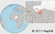 Gray Location Map of Gaya, highlighted country