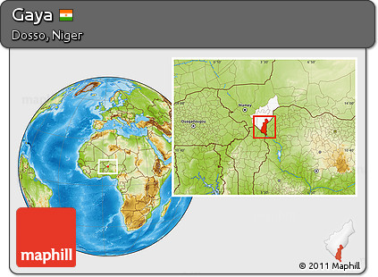 Physical Location Map of Gaya, highlighted parent region
