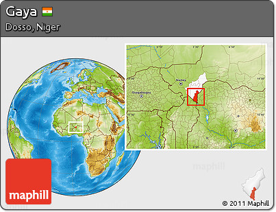 Physical Location Map of Gaya, highlighted parent region