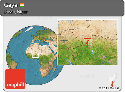 Satellite Location Map of Gaya