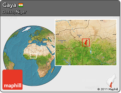Satellite Location Map of Gaya