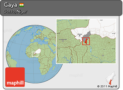 Savanna Style Location Map of Gaya, highlighted country, highlighted parent region