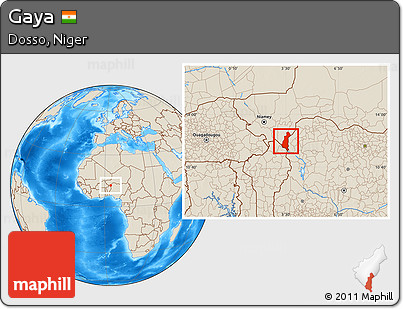 Shaded Relief Location Map of Gaya