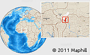 Shaded Relief Location Map of Gaya, highlighted parent region