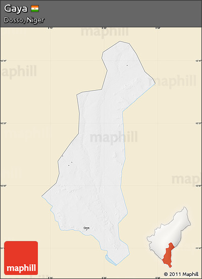 Classic Style Map of Gaya, single color outside