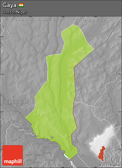 Physical Map of Gaya, desaturated