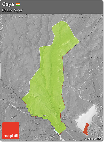 Physical Map of Gaya, desaturated